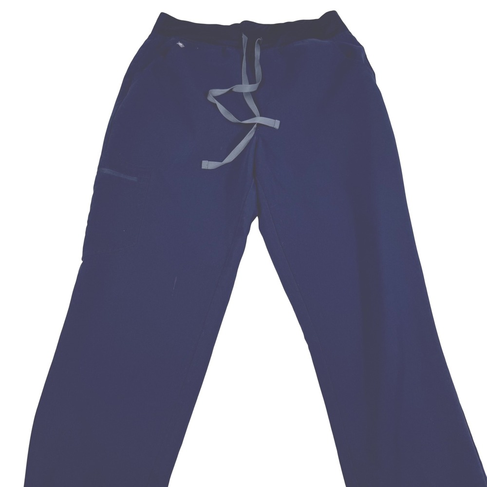 FIGS Zamora Jogger Scrub Pants Size M Navy Blue High Waisted Stains